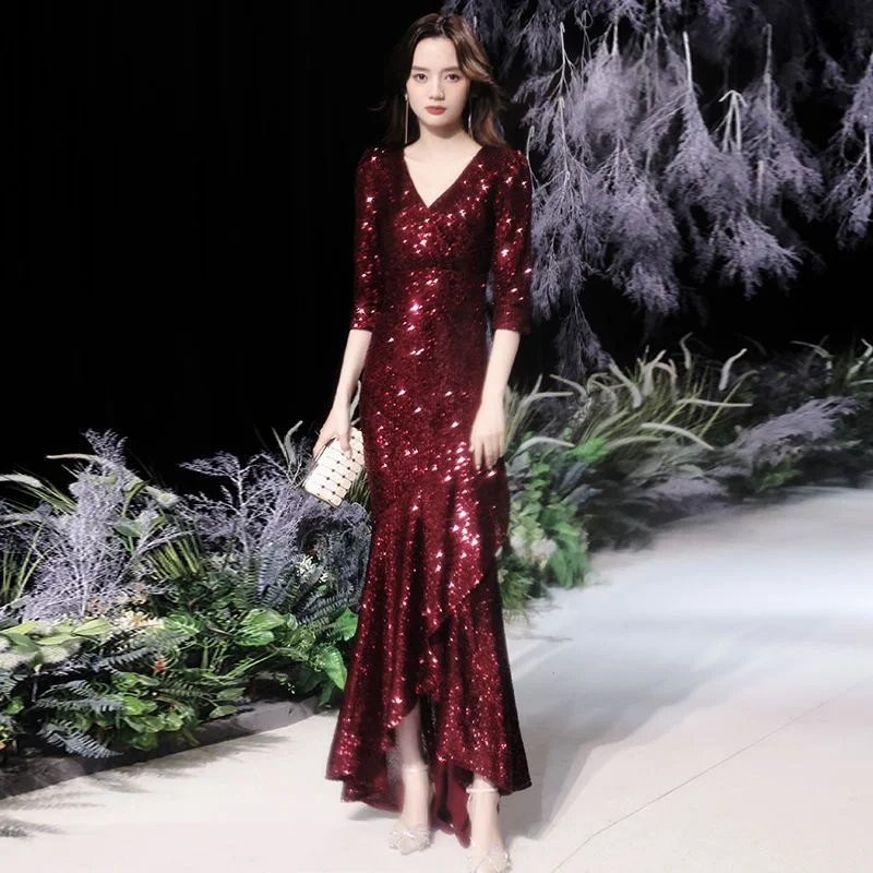 Elegant Mermaid sequinned woman dress prom dress party dress evening dress - Image 5