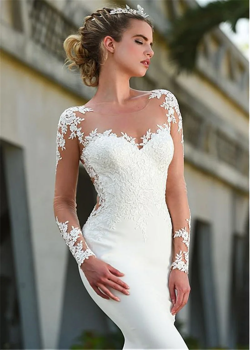 Light gauze wedding dress 2024 new summer bride round collar waist court dream slim-fit train wedding dress - Image 2