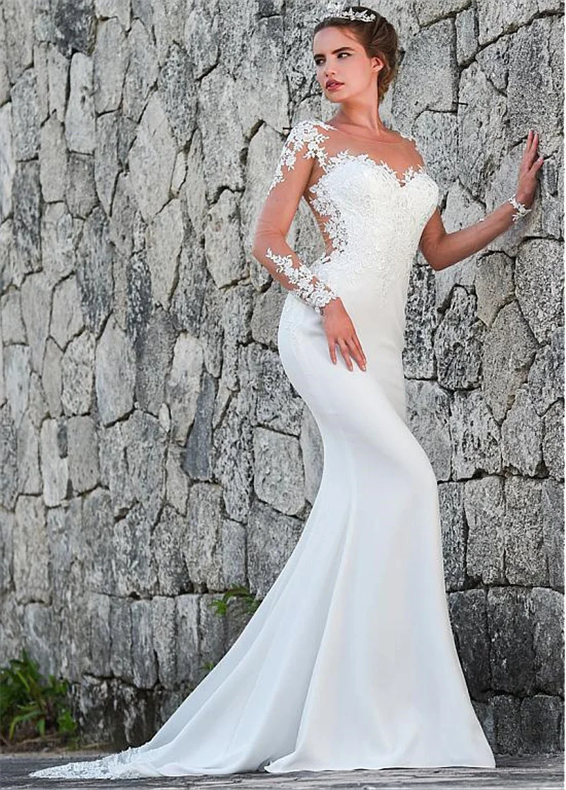 Light gauze wedding dress 2024 new summer bride round collar waist court dream slim-fit train wedding dress - Image 4