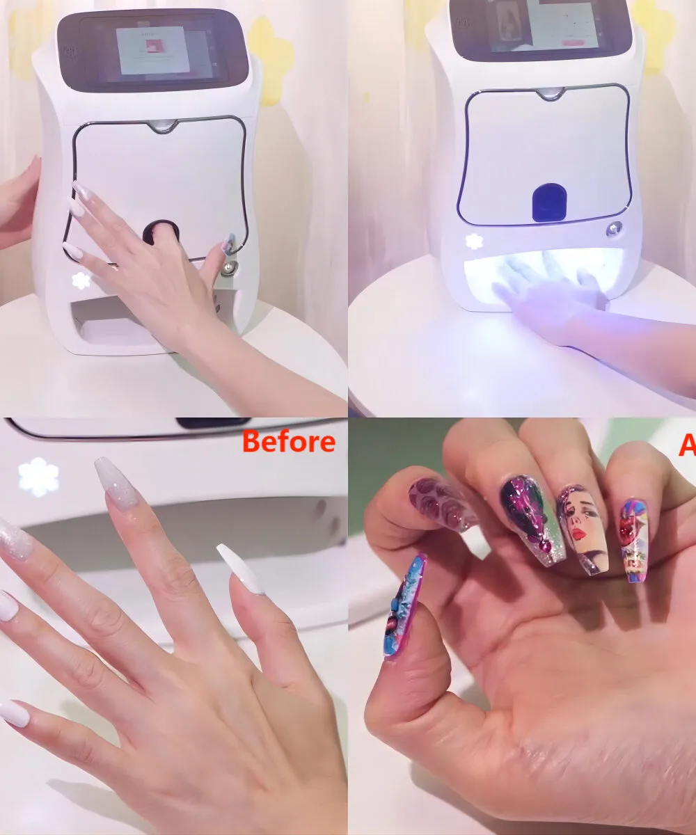 Creative automatic drying all-in-one nail art printing and painting printer 3D fully automatic smart nail art machine nail printing machine - Image 4