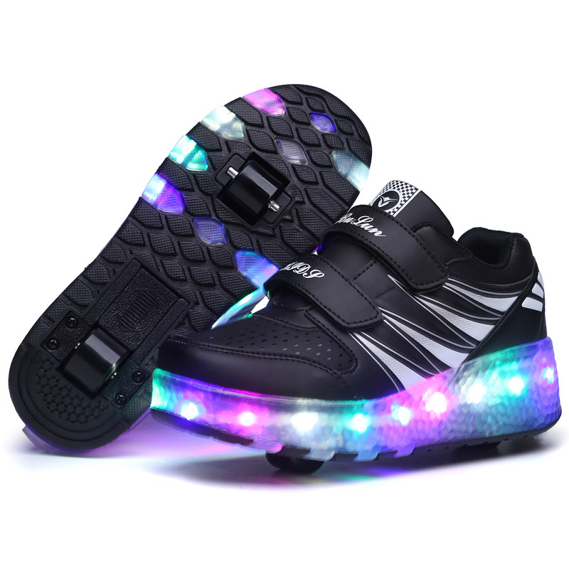 New children's roller shoes for boys and girls, two wheels, breathable mesh, suitable for kids