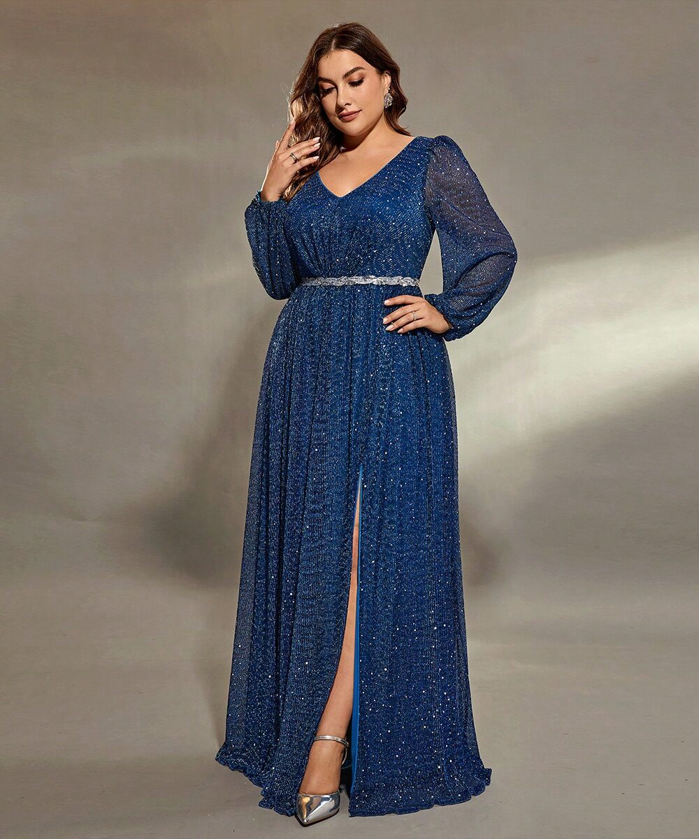 Performance evening dress blue long skirt high-end temperament art examination host adult ceremony piano performance conductor uniform