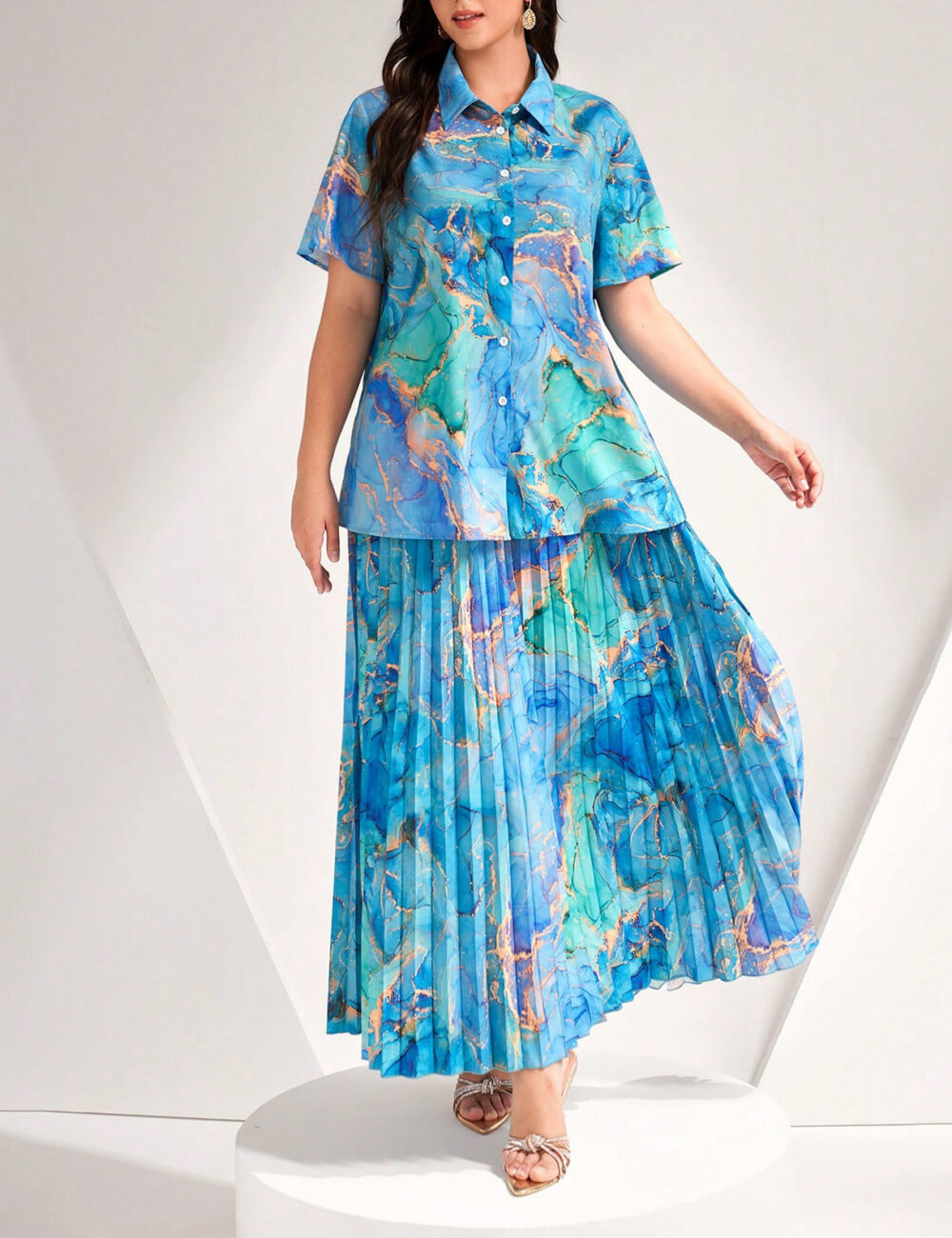 Spot stock clearance large size spring and autumn popular casual temperament commuting women's dress jumpsuit - Image 13