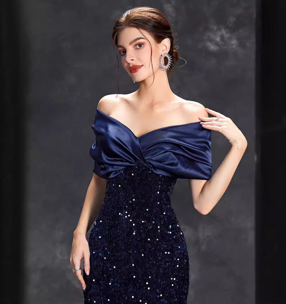 2025 New Off-Shoulder Slim Fishtail Evening Dress for Women - Image 4