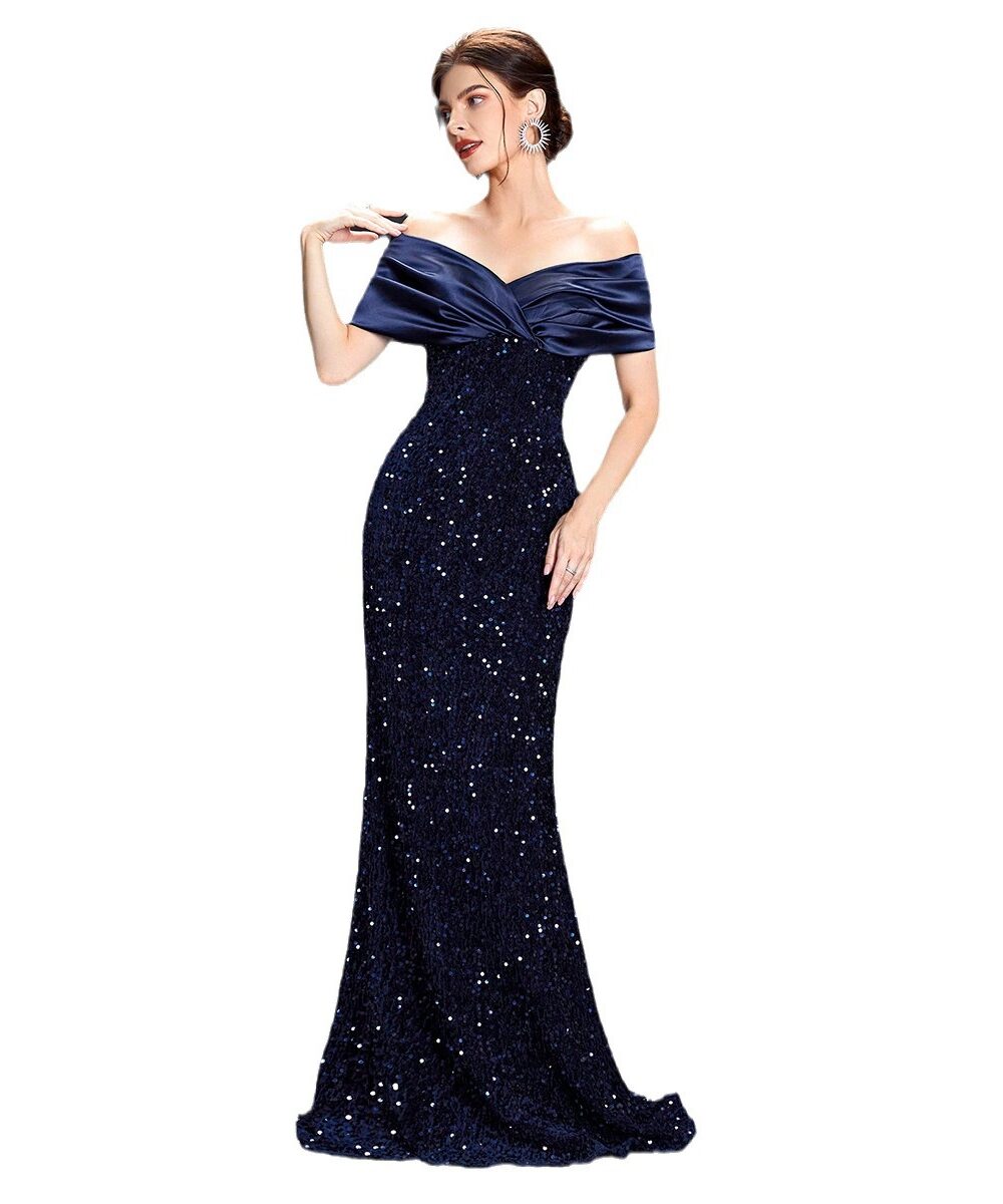 2025 New Off-Shoulder Slim Fishtail Evening Dress for Women - Image 5