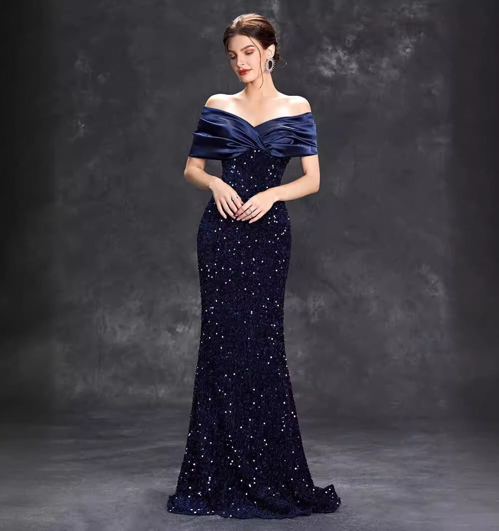 2025 New Off-Shoulder Slim Fishtail Evening Dress for Women