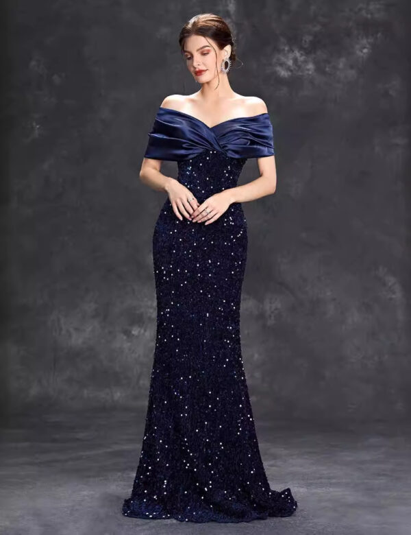 2025 New Off-Shoulder Slim Fishtail Evening Dress for Women