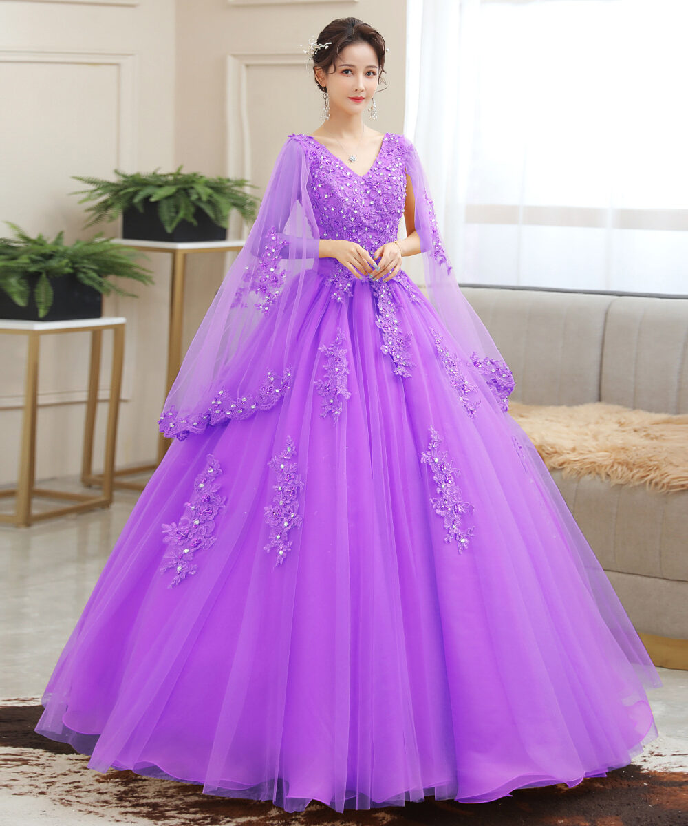 Colored yarn performance costume annual meeting host golden performance student vocal solo art examination puffy skirt long dress female - Image 4
