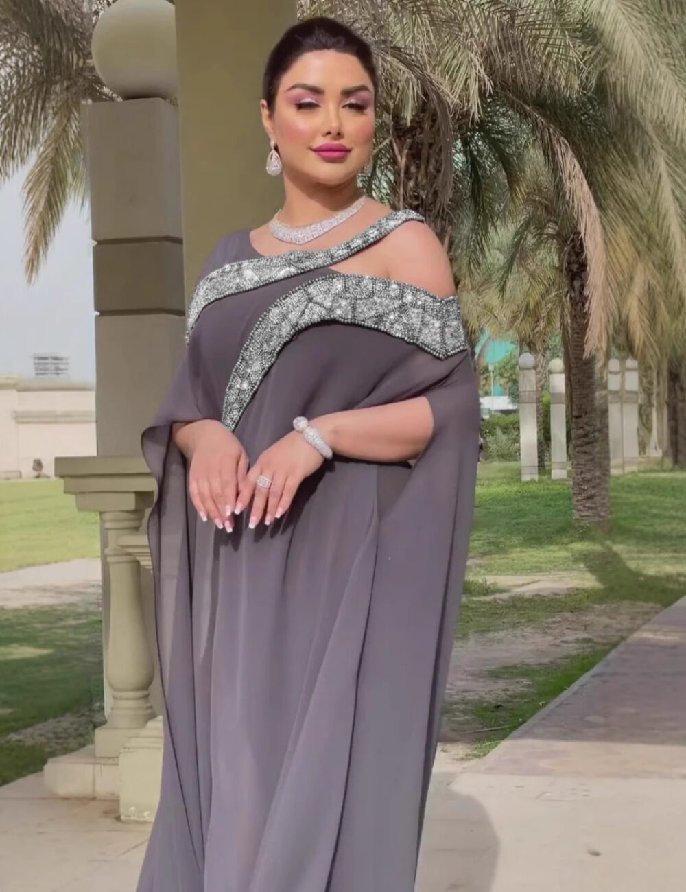 New cross-border foreign trade women's clothing independent station ebay sexy chiffon beads splicing ball evening dress