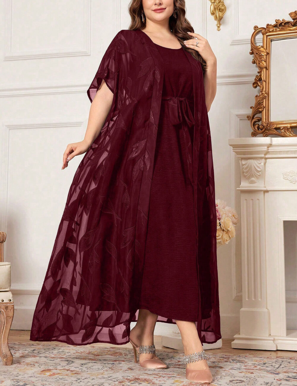Spot stock clearance large size spring and autumn popular casual temperament commuting women's dress jumpsuit - Image 14