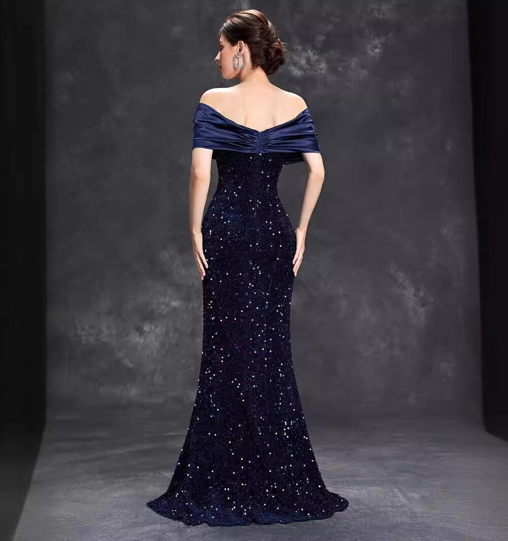 2025 New Off-Shoulder Slim Fishtail Evening Dress for Women - Image 3