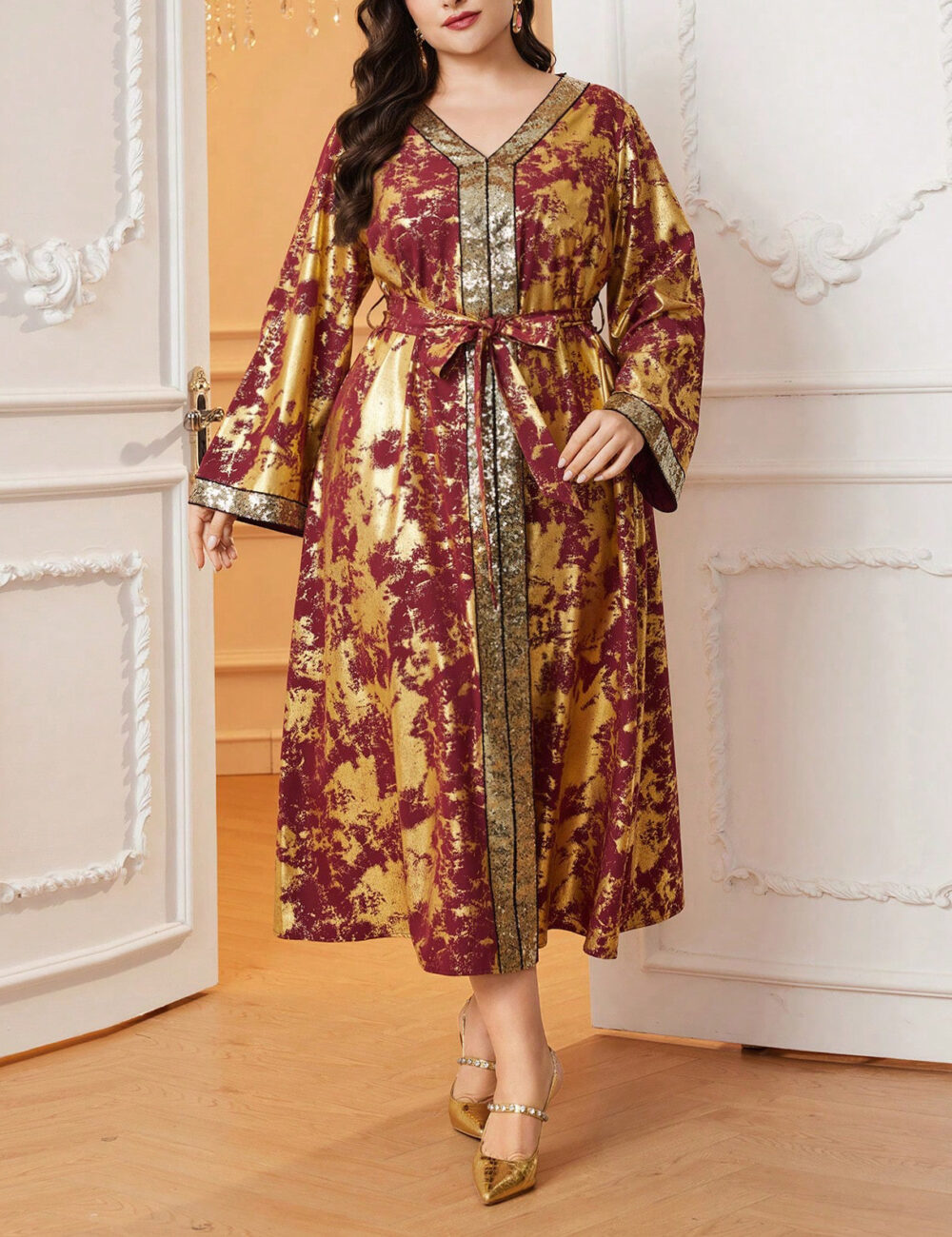 Spot stock clearance large size spring and autumn popular casual temperament commuting women's dress jumpsuit - Image 11