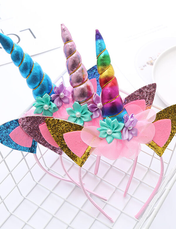 European and American cross-border unicorn headband hair accessories children's holiday party headband cartoon cute head buckle headdress wholesale
