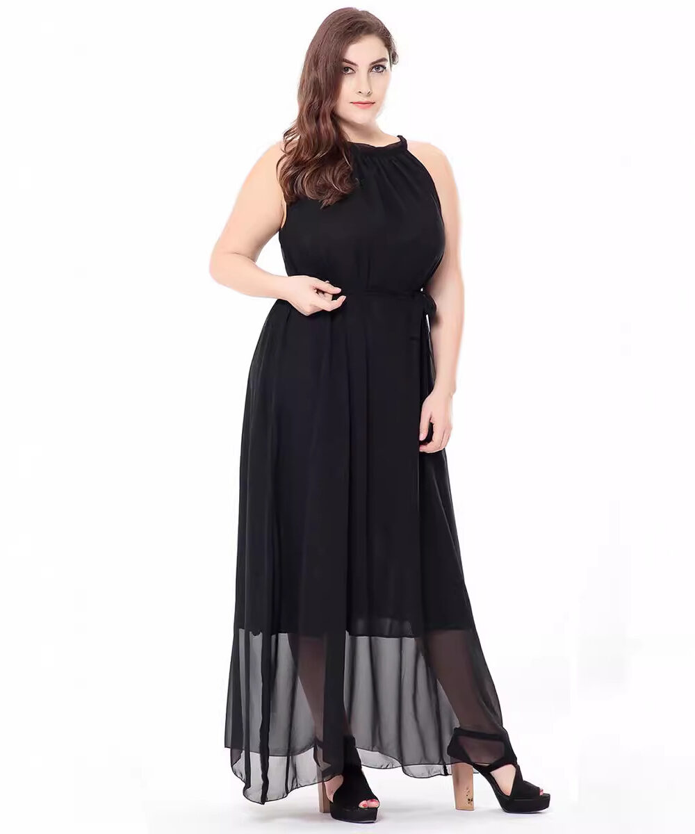 European and American plus size short-sleeved women's summer Bohemian beach holiday dress large swing chiffon dress SQ0062 - Image 4