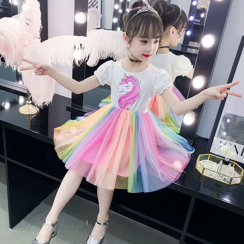 UNICORN COLORFUL RAINBOW KIDS DRESS GIRL DRESS